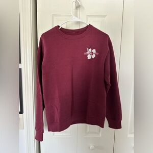 Trader Joe’s Maroon Hibiscus Logo Employee Crewneck Size small